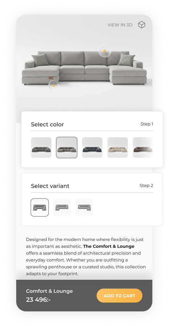 Picture of phone with example storefront